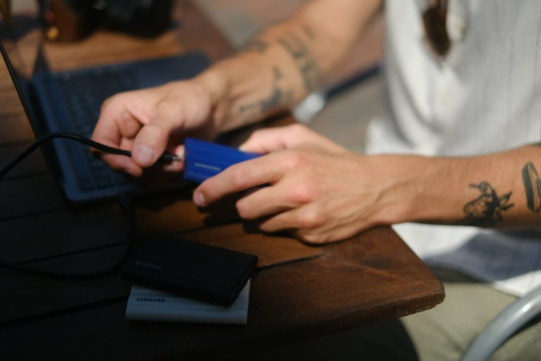 a person using a touchscreen device